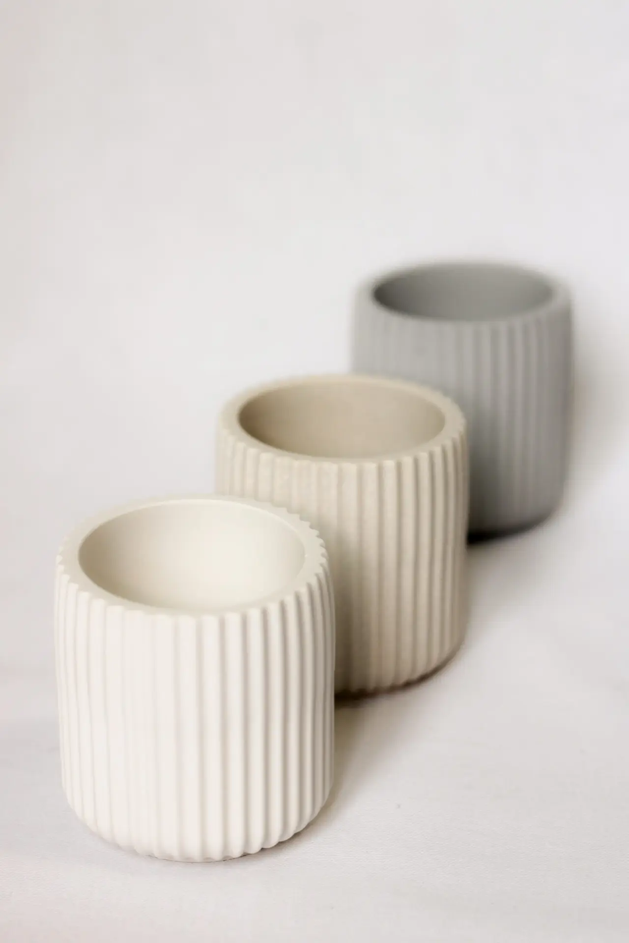 Albâtre pot décoratif rond ondulé